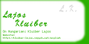 lajos kluiber business card